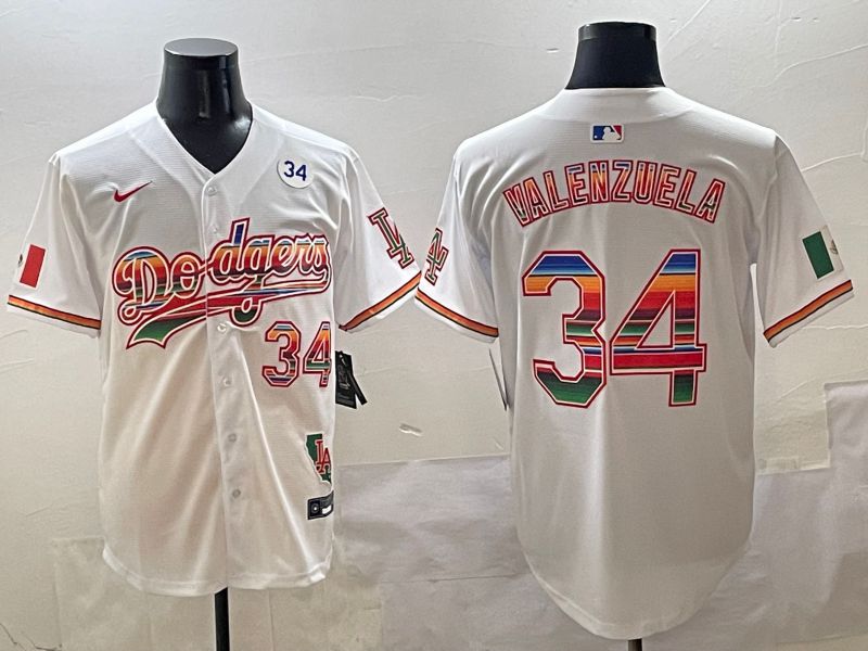 Men Los Angeles Dodgers #34 Valenzuela White Game Nike 2025 MLB Jersey style 4253